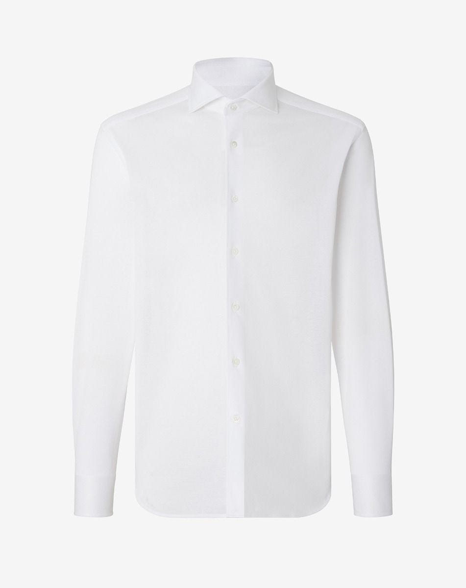 Shirt Bianca In Jersey Di Cotone Oxford