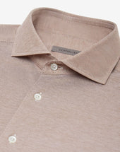 Shirt Sabbia In Jersey Di Cotone Oxford