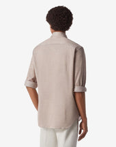 Shirt Sabbia In Jersey Di Cotone Oxford