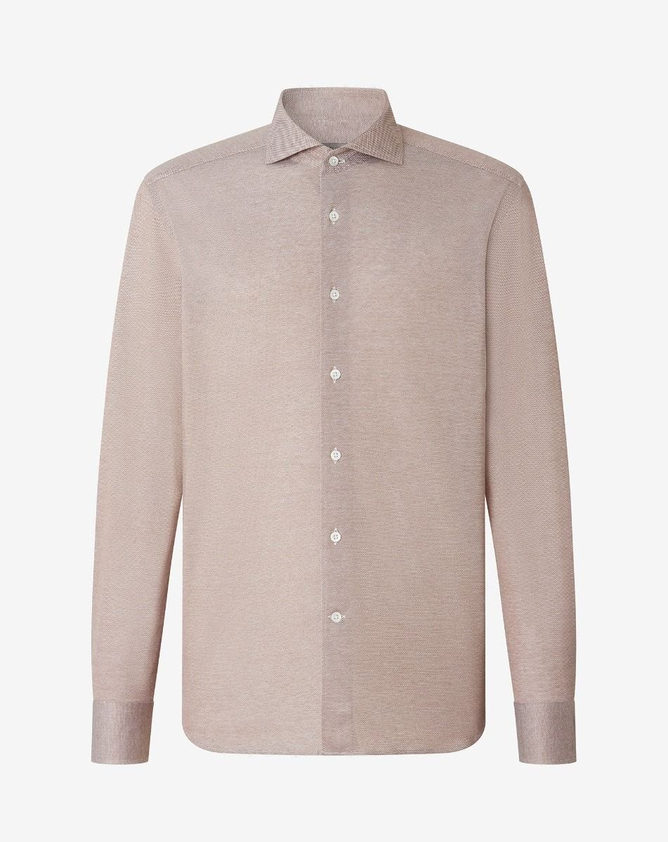 Shirt sabbia in Jersey di cotone Oxford