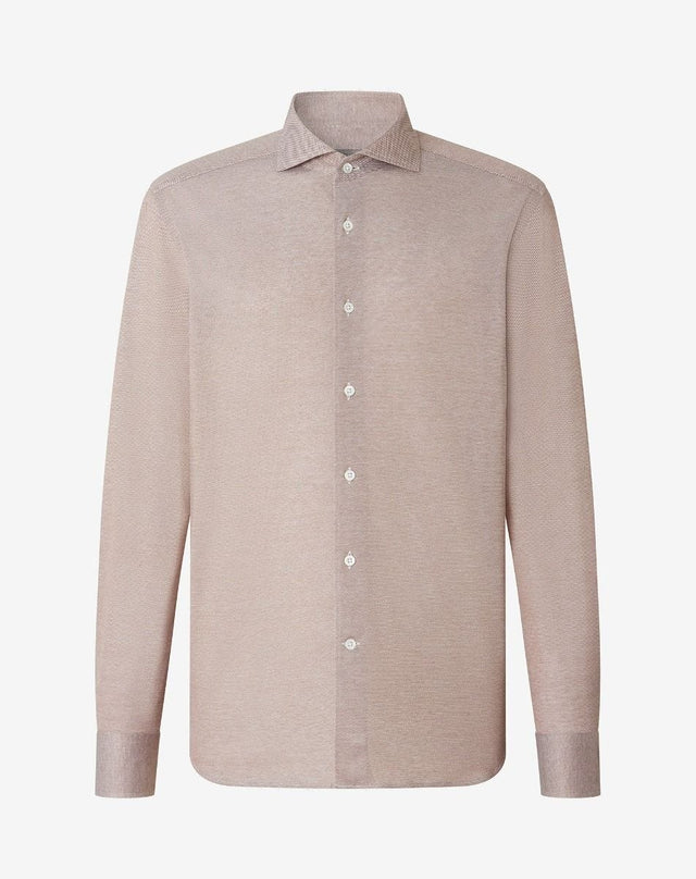 Shirt sabbia in Jersey di cotone Oxford