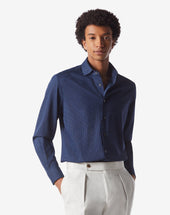 Shirt Blu In Cotone Con Stampa