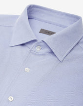 Shirt Celeste In Cotone A Nido D Ape