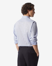 Shirt Celeste In Cotone A Nido D Ape