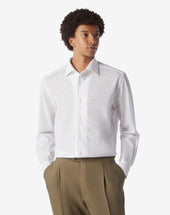 Shirt Bianco In Cotone A Nido D Ape