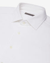 Shirt Bianco In Cotone A Nido D Ape