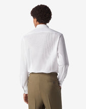 Shirt Bianco In Cotone A Nido D Ape