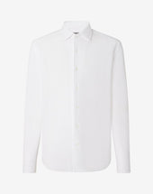 Shirt Bianco In Cotone A Nido D Ape