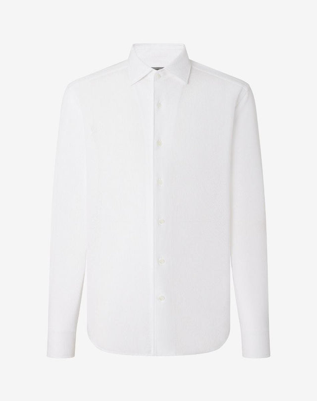 Shirt bianco in cotone a nido d'ape