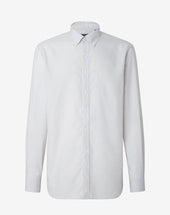 Shirt Microcheck Azzurra E Beige In Cotone