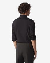 Shirt Nera In Tessuto Traveltech