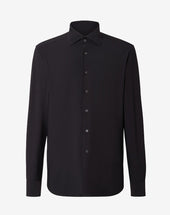 Shirt Nera In Tessuto Traveltech