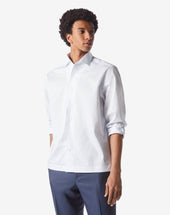 Shirt Micro Rigata Azzurra In Cotone