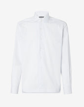 Shirt Micro Rigata Azzurra In Cotone