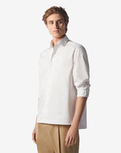 Shirt Micro Rigata Grigia In Cotone