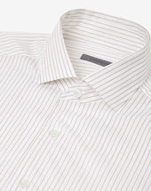 Shirt Micro Rigata Grigia In Cotone