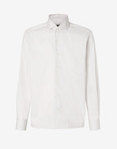 Shirt Micro Rigata Grigia In Cotone