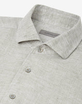 Shirt In Lino Con Trama