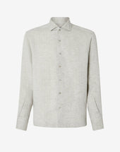 Shirt In Lino Con Trama
