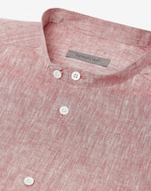 Shirt Bordeaux In Lino Chambray