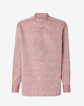 Shirt bordeaux in lino chambray