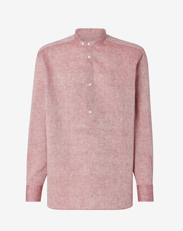Shirt bordeaux in lino chambray