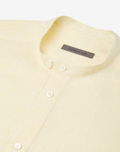 Shirt Gialla In Lino Chambray
