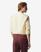 Shirt Gialla In Lino Chambray