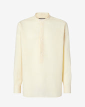 Shirt Gialla In Lino Chambray