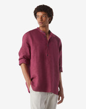 Shirt Bordeaux In Puro Lino Delav