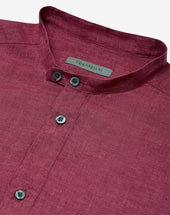 Shirt Bordeaux In Puro Lino Delav