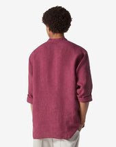 Shirt Bordeaux In Puro Lino Delav