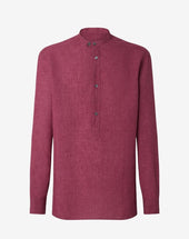 Shirt Bordeaux In Puro Lino Delav