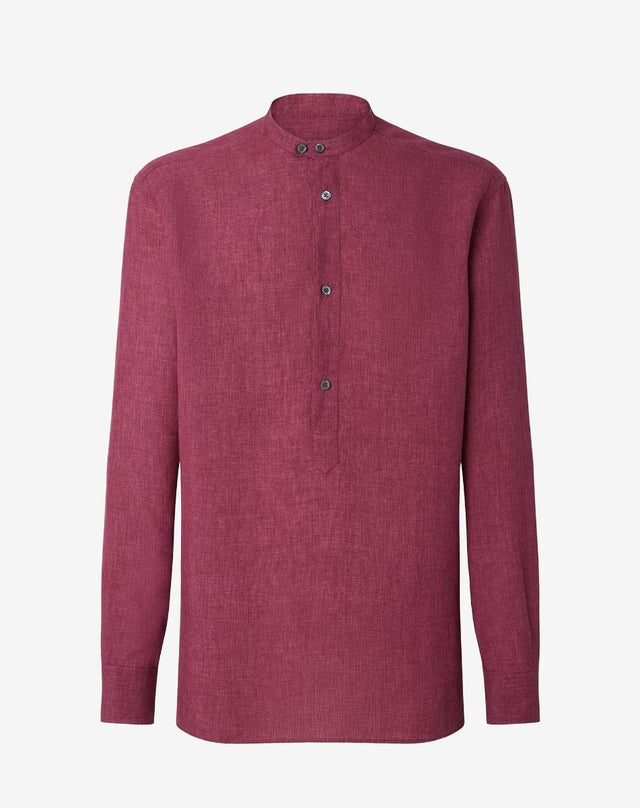 Shirt Bordeaux In Puro Lino Delav