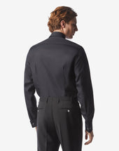 Shirt Smoking In Popeline Di Cotone Nera