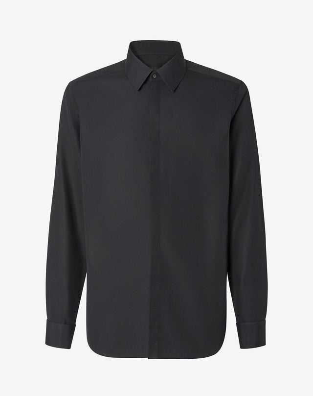 Shirt Smoking In Popeline Di Cotone Nera