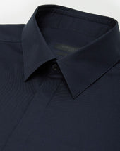 Shirt Smoking In Popeline Di Cotone Stretch Navy