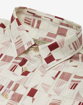 Shirt Bordeaux In Seta Stampata