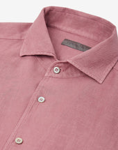 Shirt Bordeaux In Puro Lino