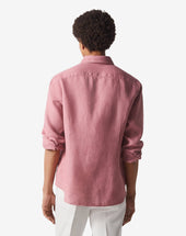 Shirt Bordeaux In Puro Lino