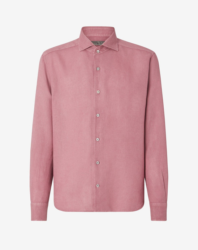 Shirt bordeaux in puro lino