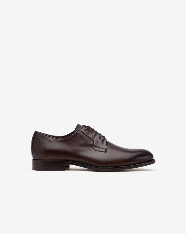 Shoes derby testa di moro in pelle liscia