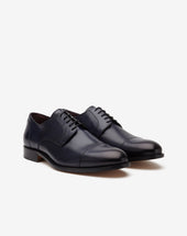 Shoes Derby Navy In Pelle Liscia