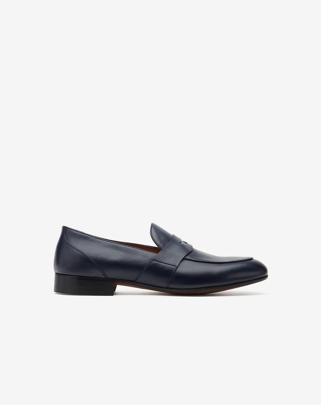 Mocassini blue navy in pelle di vitello