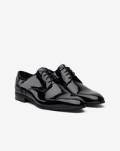 Shoes Derby Nere In Pelle Verniciata
