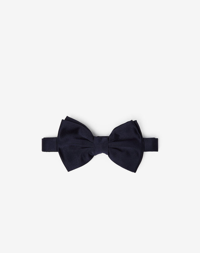 papillon smoking in raso di seta blu navy
