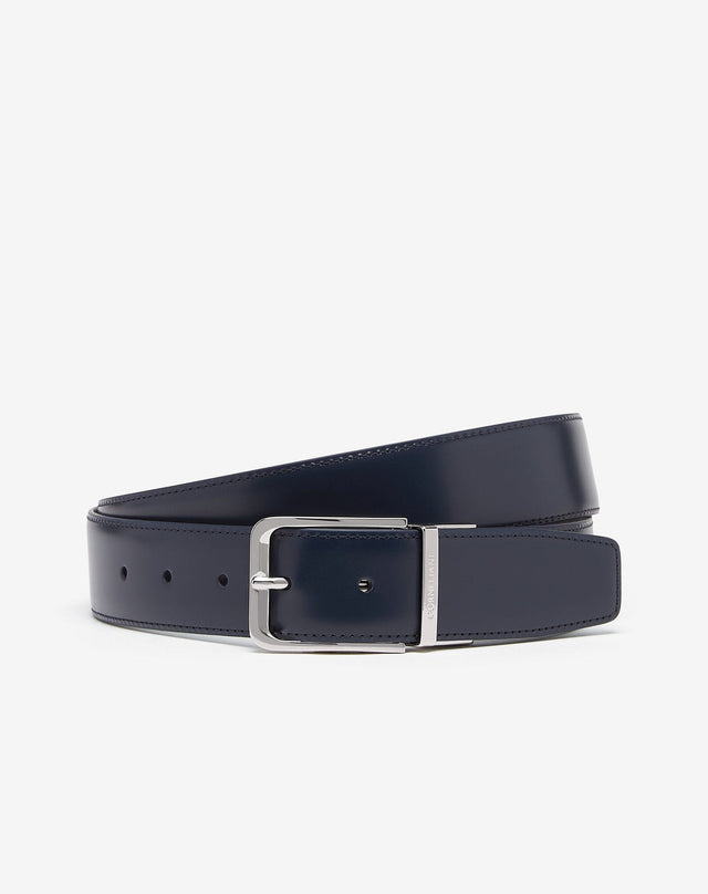 Belt Navy In Pelle Stampa Alce