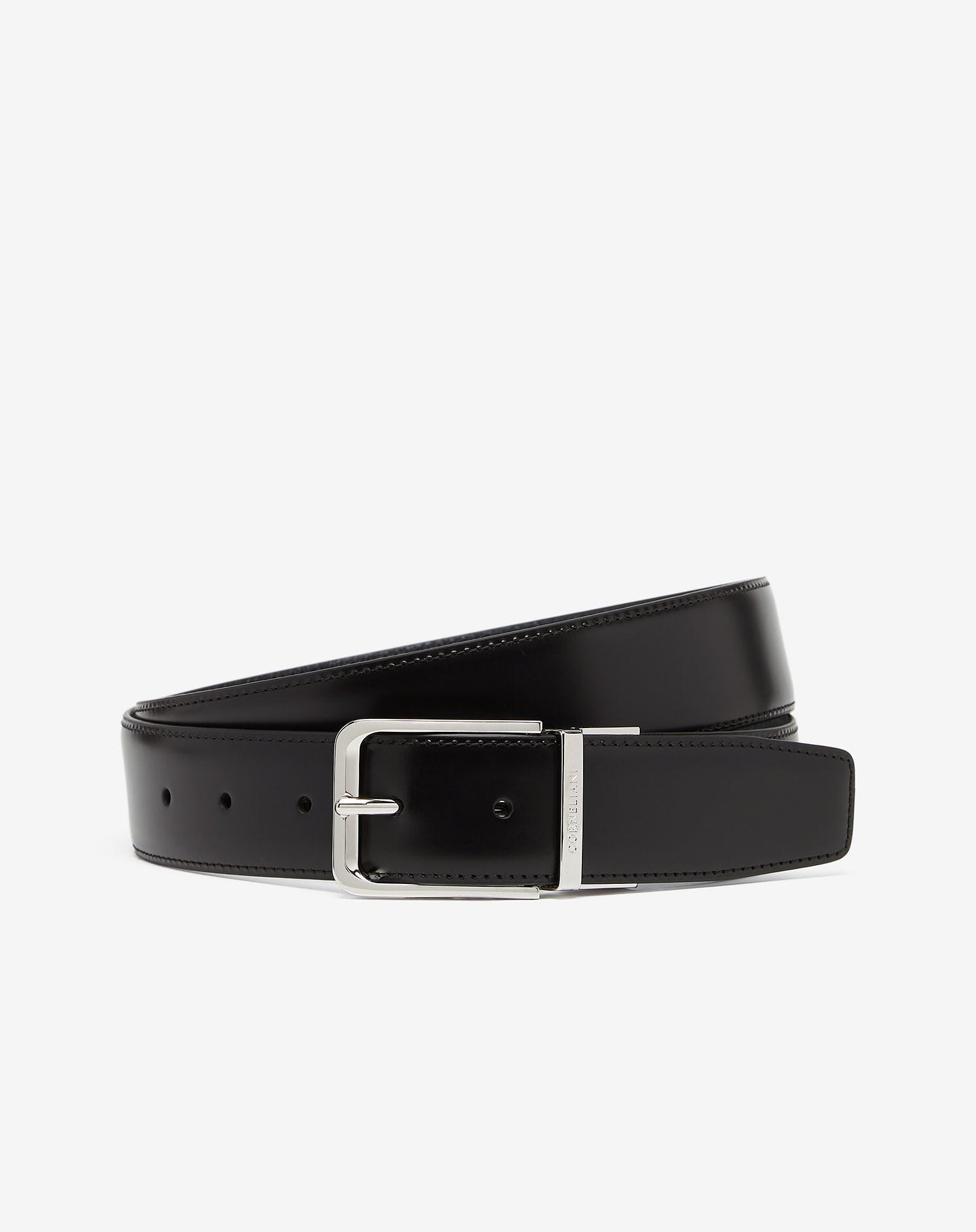 Belt Nera In Pelle Stampa Alce