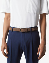 Belt In Nabuk Con Fibbia In Ottone