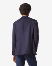 Jacket Due Bottoni Navy In Lana